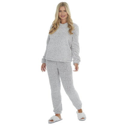 Forever Dreaming Womens Borg Fleece Pyjamas - Grey