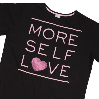 Forever Dreaming 'More Self Love' Frill Nightdress - Black