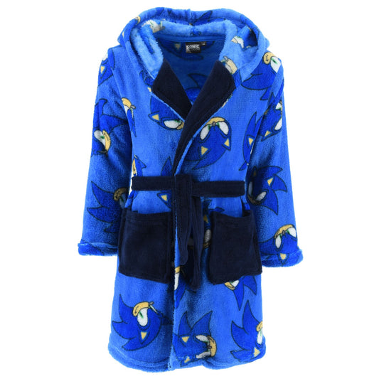 Sonic Kids Fleece Robe - Blue