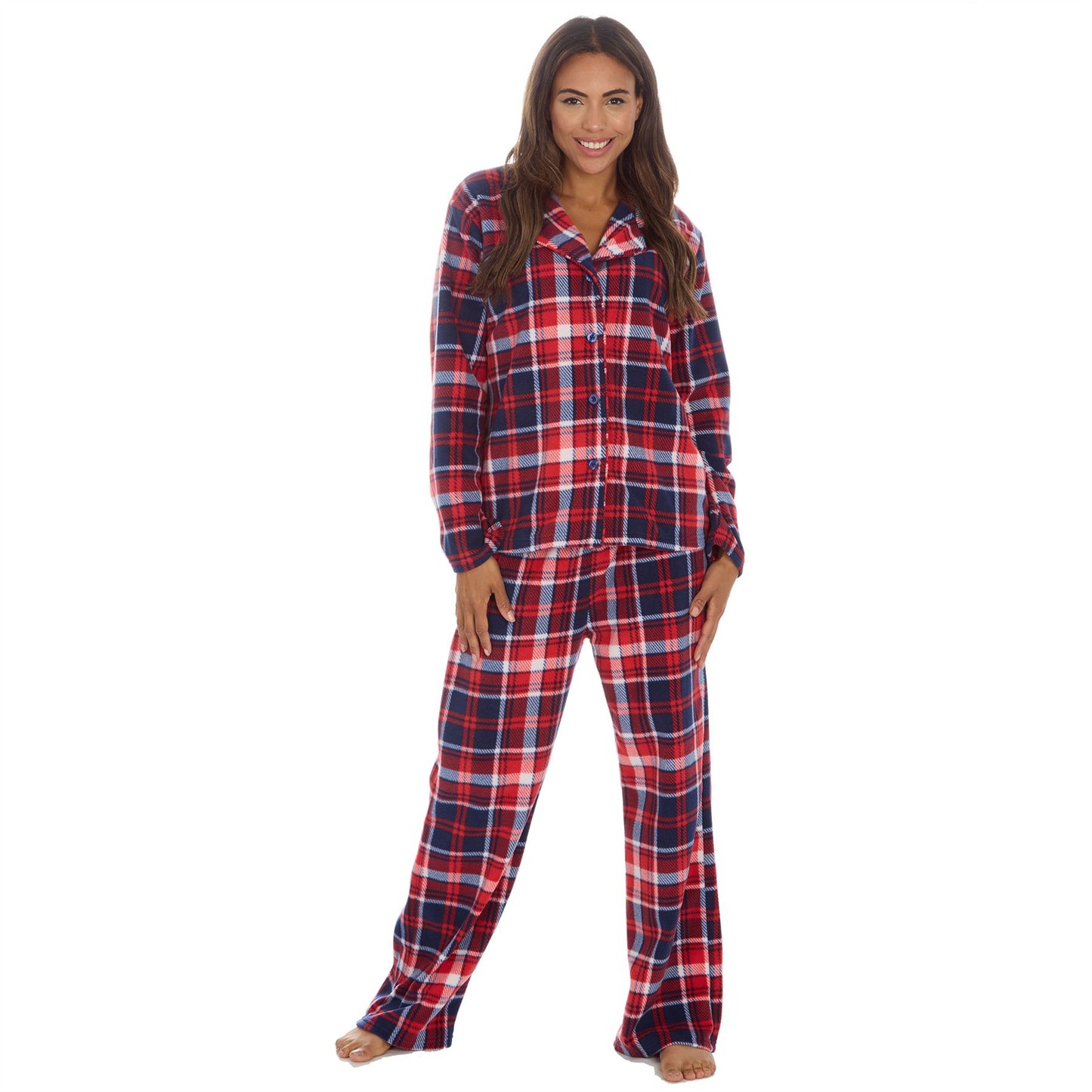 Forever Dreaming Womens Microfleece Check Pyjamas
