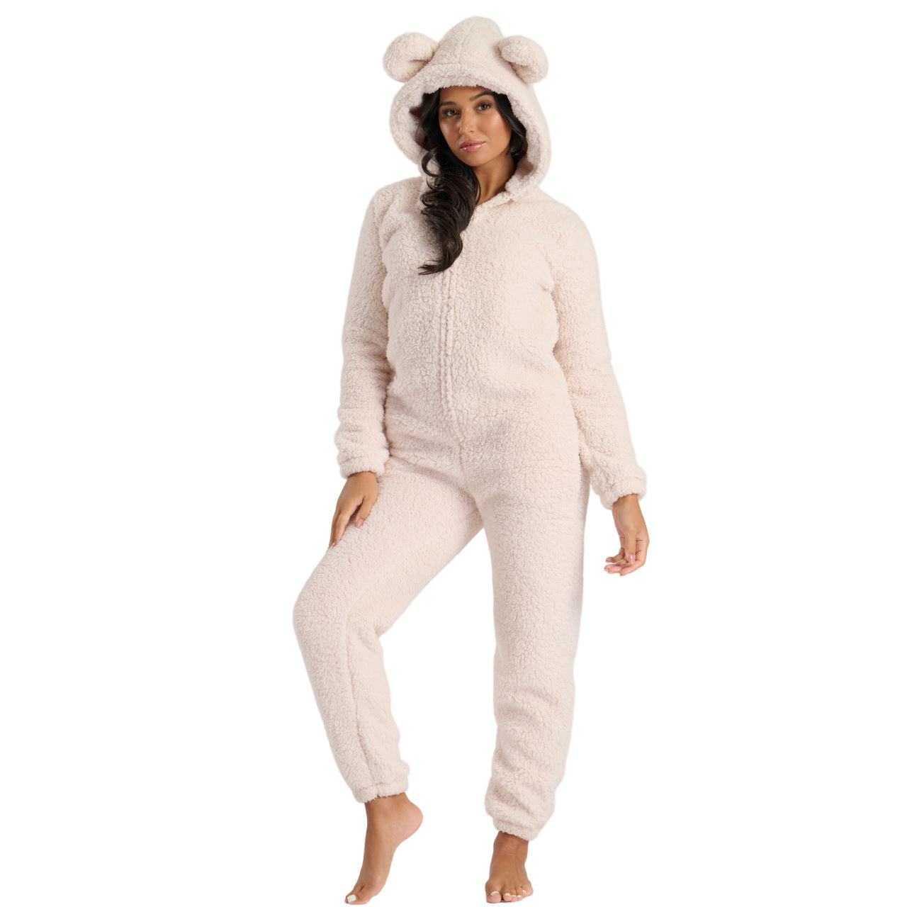 Loungeable Womens Sherpa Fleece Teddy Bear Onesie