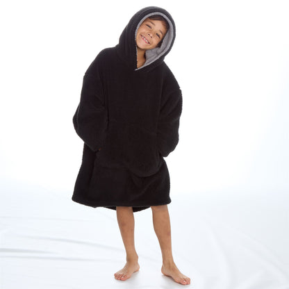 Huggable Hoodie Kids Snuggle Fleece Oversized Hoodie - Black