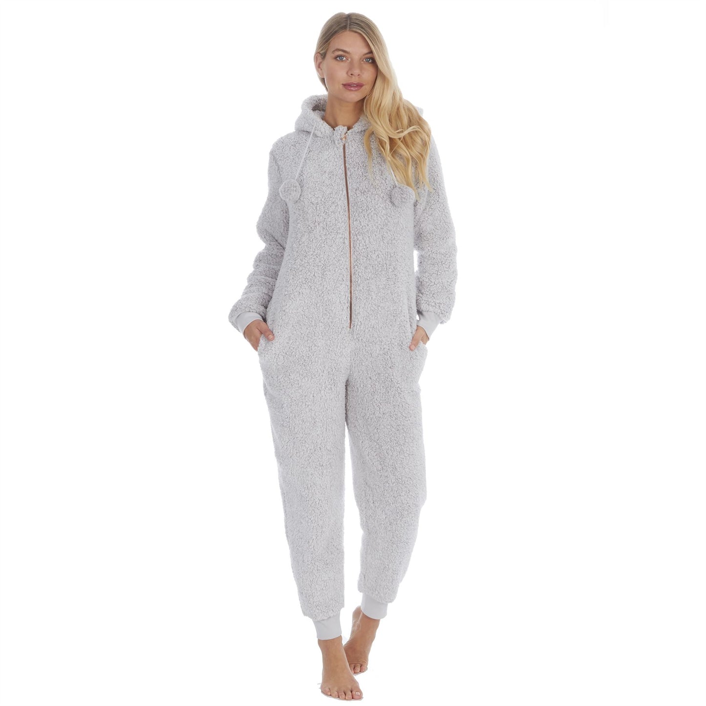 Forever Dreaming Womens Borg Fleece Onesie - Grey