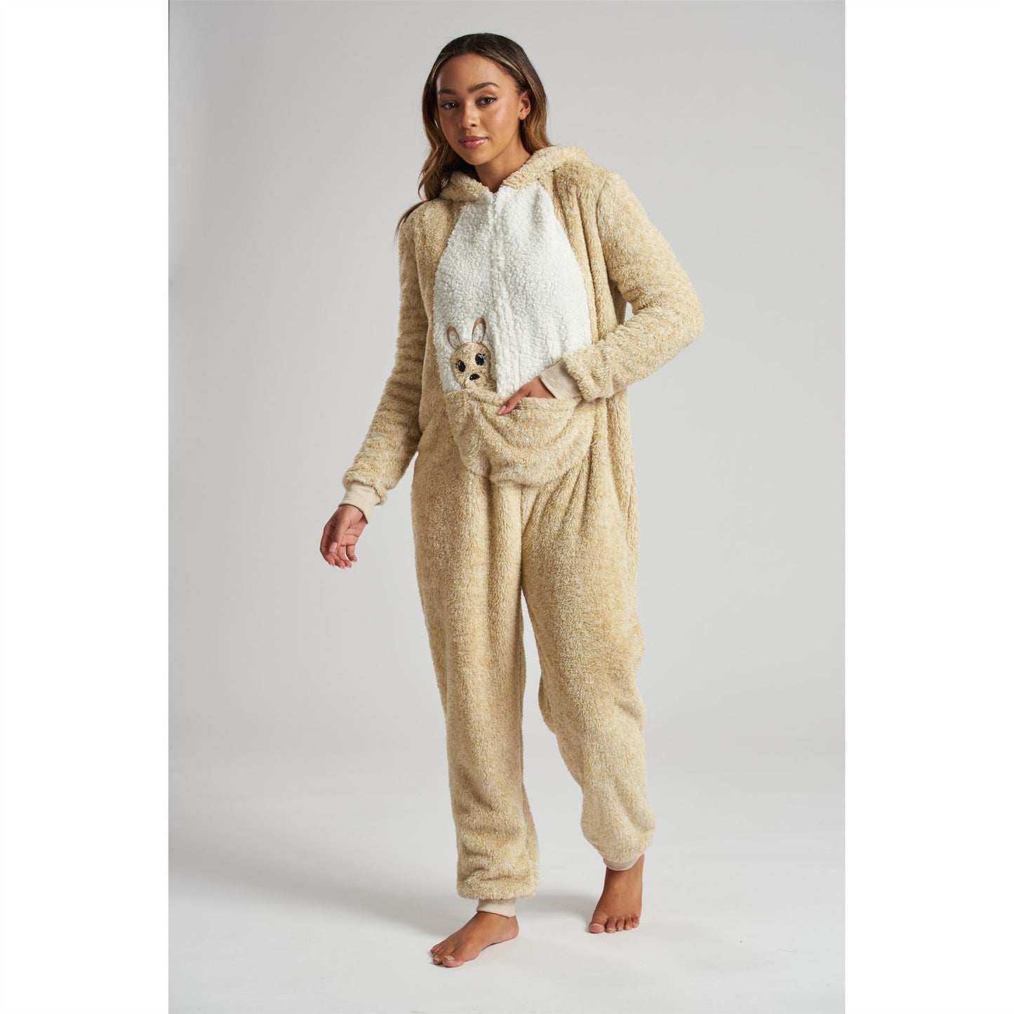 Loungeable Womens Marl Fleece Kangaroo Onesie