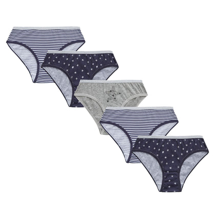 4Kidz Girls Briefs 5 Pack - Stars/Stripes (2-6 Years) 4Kidz