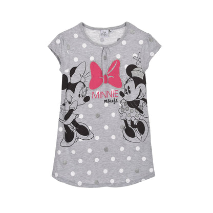Girls Minnie Mouse Glitter Dots Nightdress - Grey