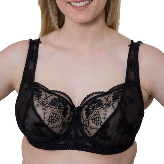 Gemm Full Cup Lace Bra - Black