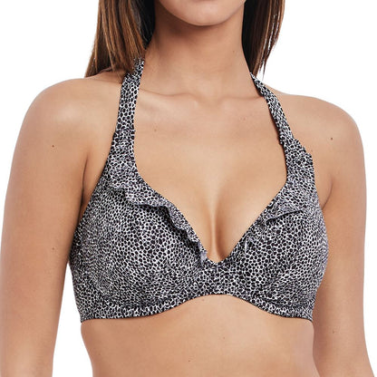 Freya Run Wild Banded Halter Bikini Top - Black