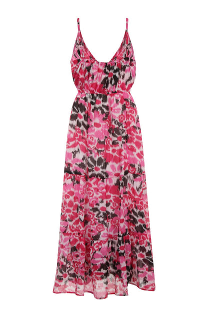 Pistachio Strappy Maxi Dress - Pink