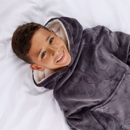 Huggable Hoodie Kids Fleece Oversized Embossed Hoodie - Football