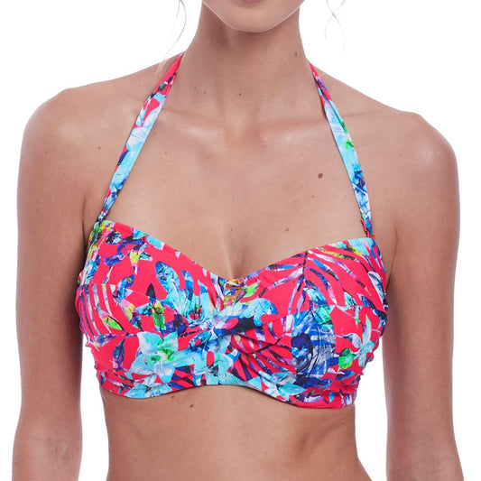 Fantasie Fiji Twist Scarf Tie Bandeau Bikini Top - Azalea