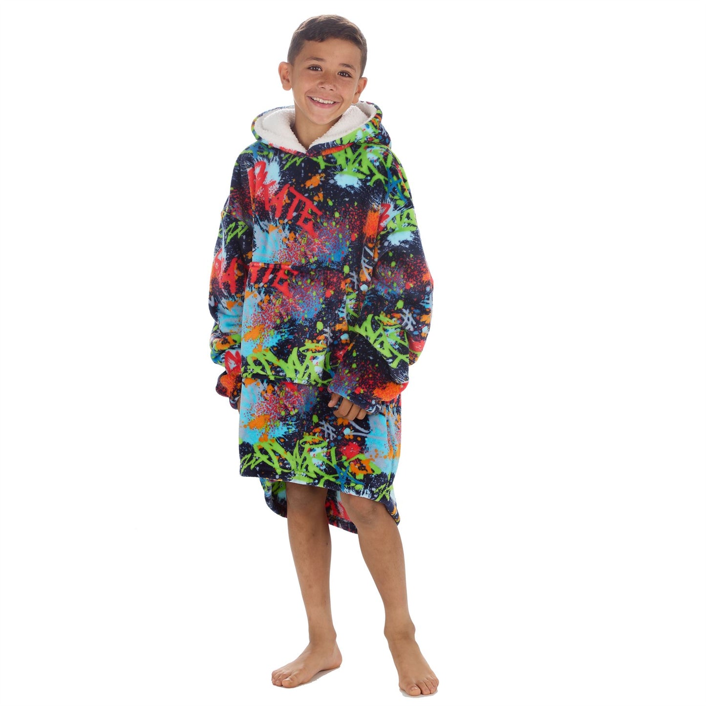 Huggable Hoodie Kids Fleece Oversized Hoodie - Graffiti