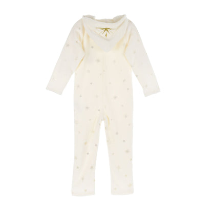 Girls Disney Frozen Fleece 'Sister Love' Hooded Onesie - Cream
