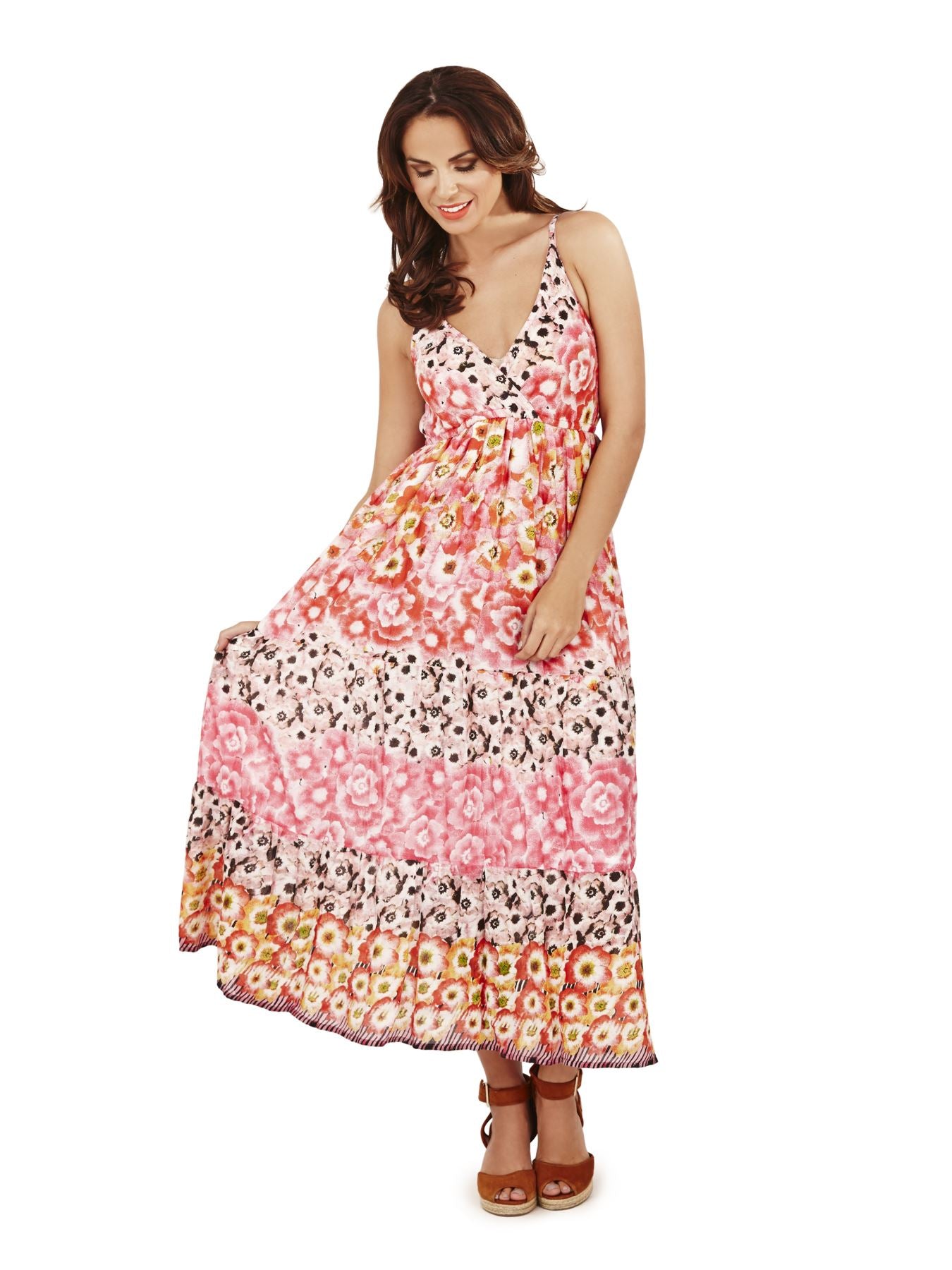 Pistachio Pastel Strappy Maxi Dress - Pink