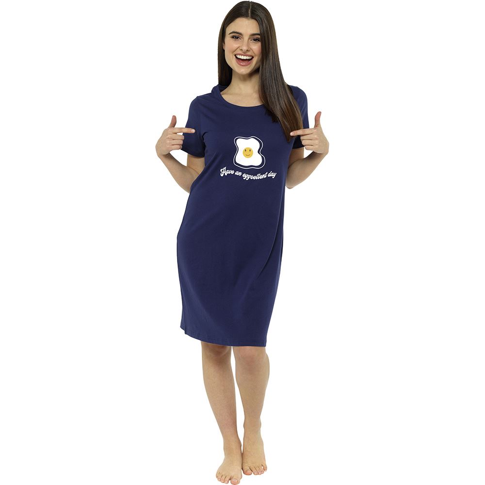 Follow That Dream Have An Eggcellent Day Nightdress - Navy
