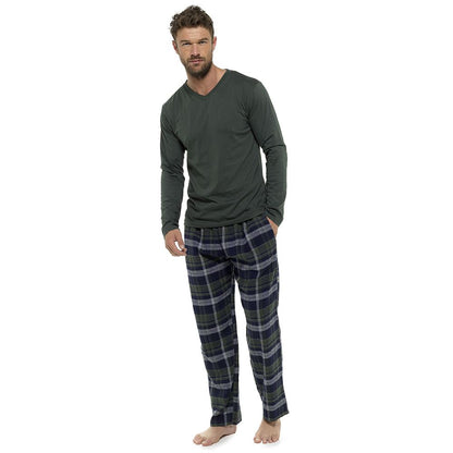 Foxbury Mens Jersey Top/Woven Bottoms - Green/Navy Foxbury