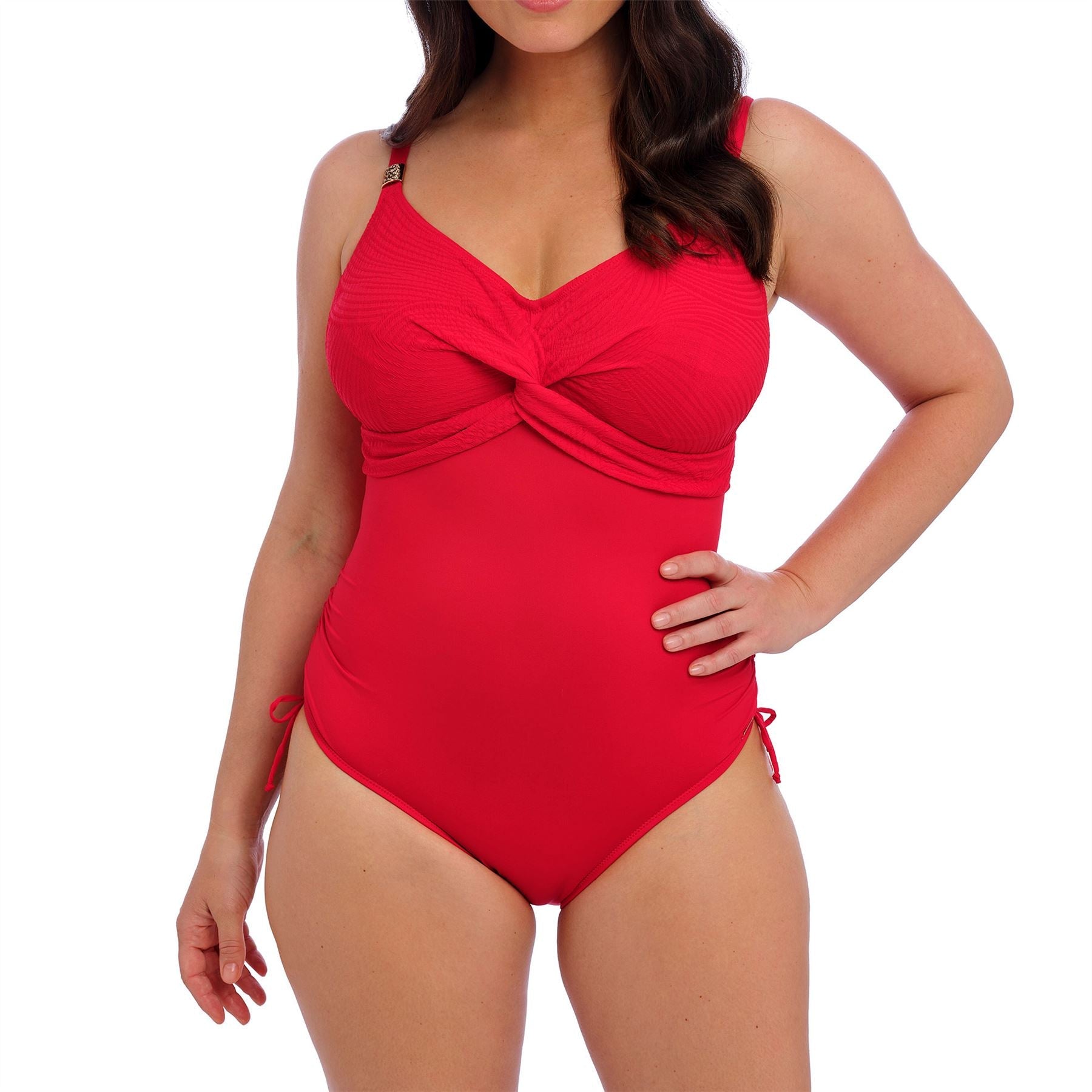 Fantasie Ottawa Twist Front Adjustable Leg Swimsuit - Radiant Red Fantasie Swimwear