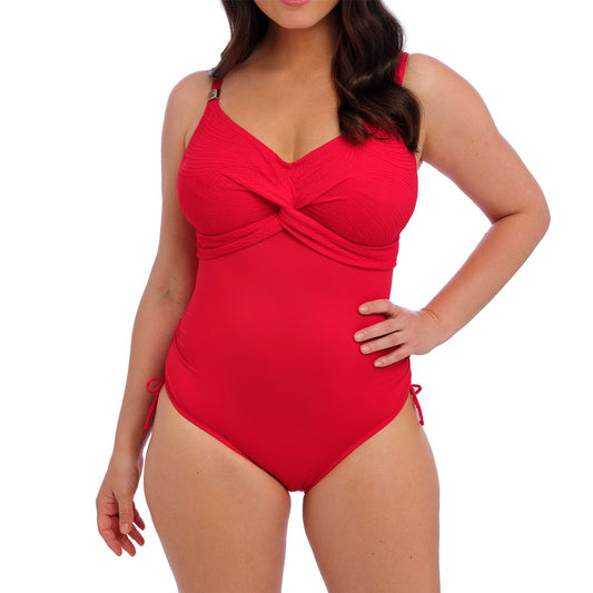 Fantasie Ottawa Twist Front Adjustable Leg Swimsuit - Radiant Red Fantasie Swimwear