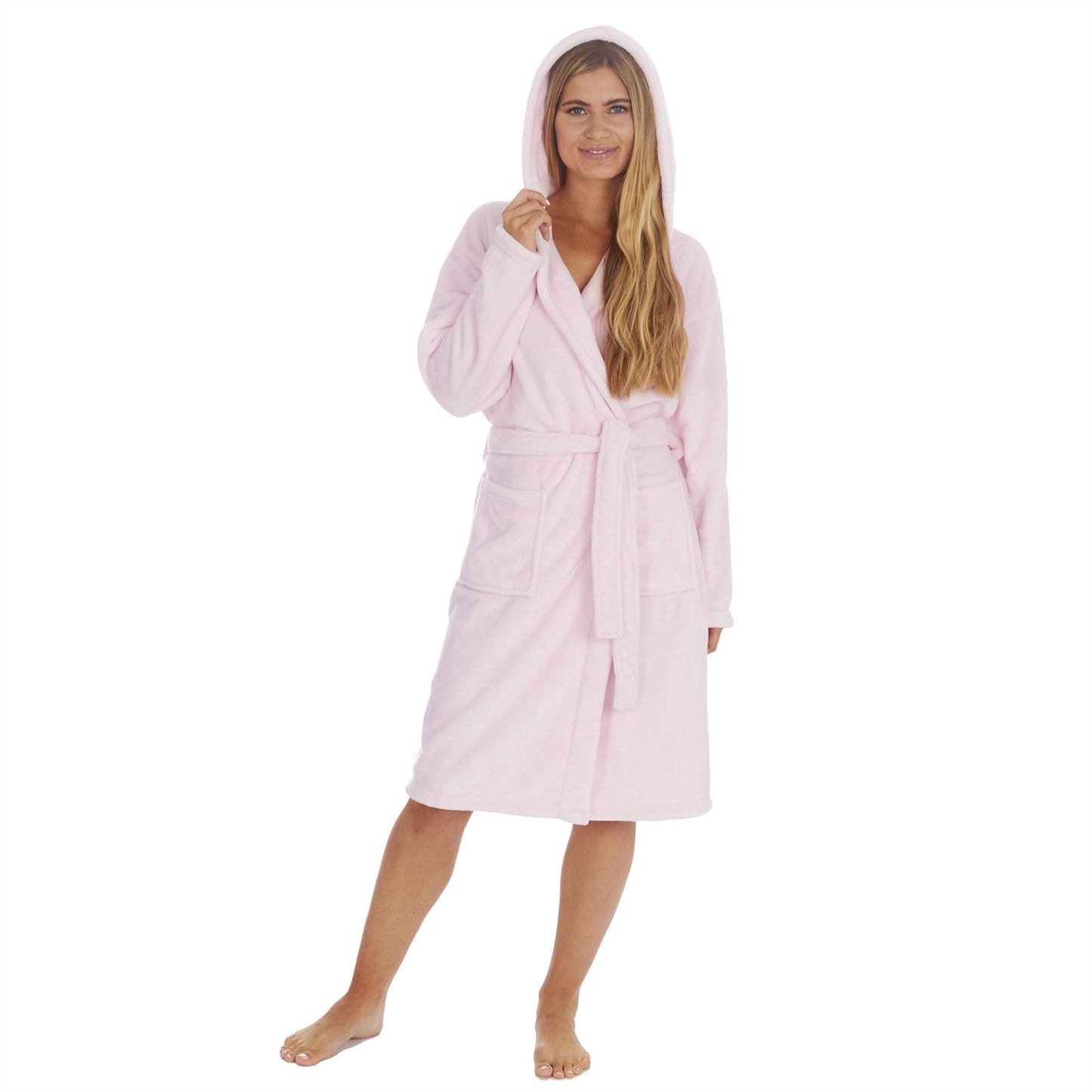 Forever Dreaming Womens Fleece Hooded Robe - Pink (2XL-5XL)