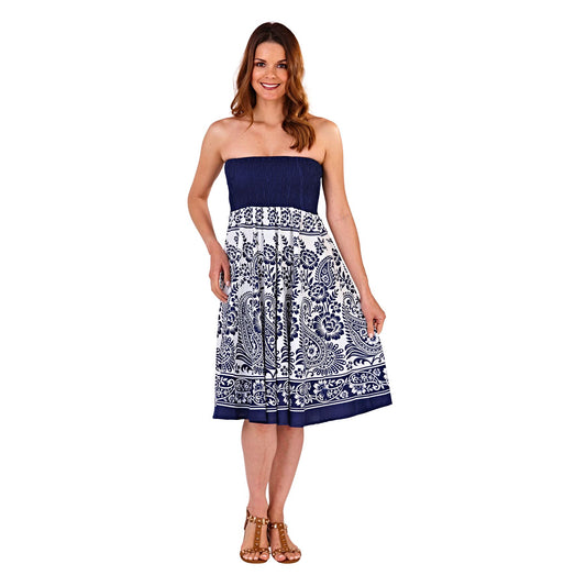 Pistachio Paisley Print 2 In 1 Dress - Blue