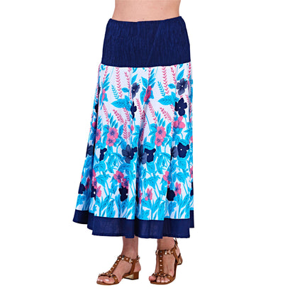 Pistachio Floral Print 2 In 1 Dress - Blue