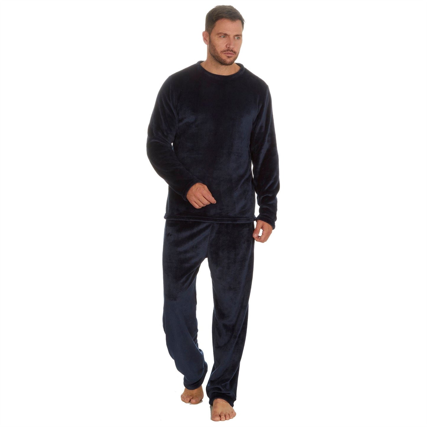 Cargo Bay Mens Shimmer Flannel Fleece Pyjamas - Navy Cargo Bay