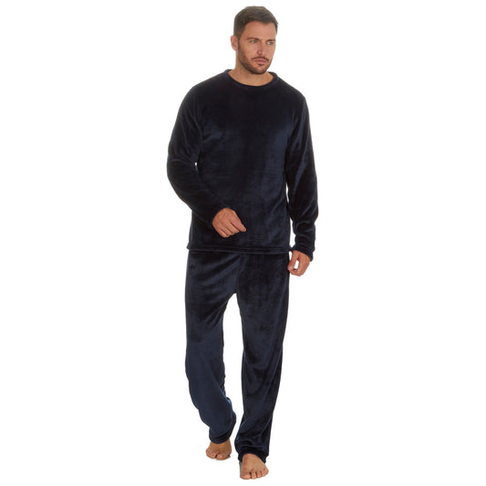 Cargo Bay Mens Shimmer Flannel Fleece Pyjamas - Navy
