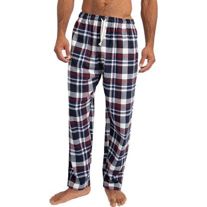 Cargo Bay Mens Check Flannel Lounge Pants - Burgundy Cargo Bay