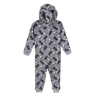 Boys Star Wars Fleece Hooded Onesie - Grey Print