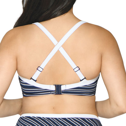 Curvy Kate Sailor Girl Balcony Bikini Top - Navy Stripe