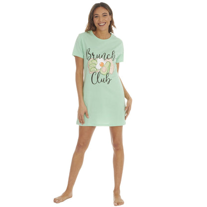 Forever Dreaming Womens 'Brunch Club' Nightdress - Green