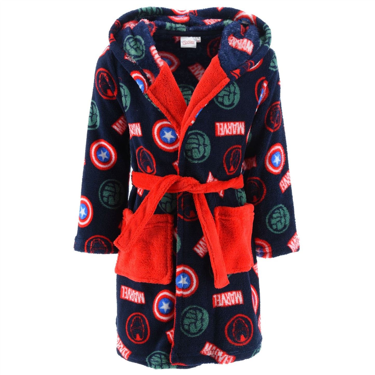 Marvel Logo Kids Fleece Robe - Navy