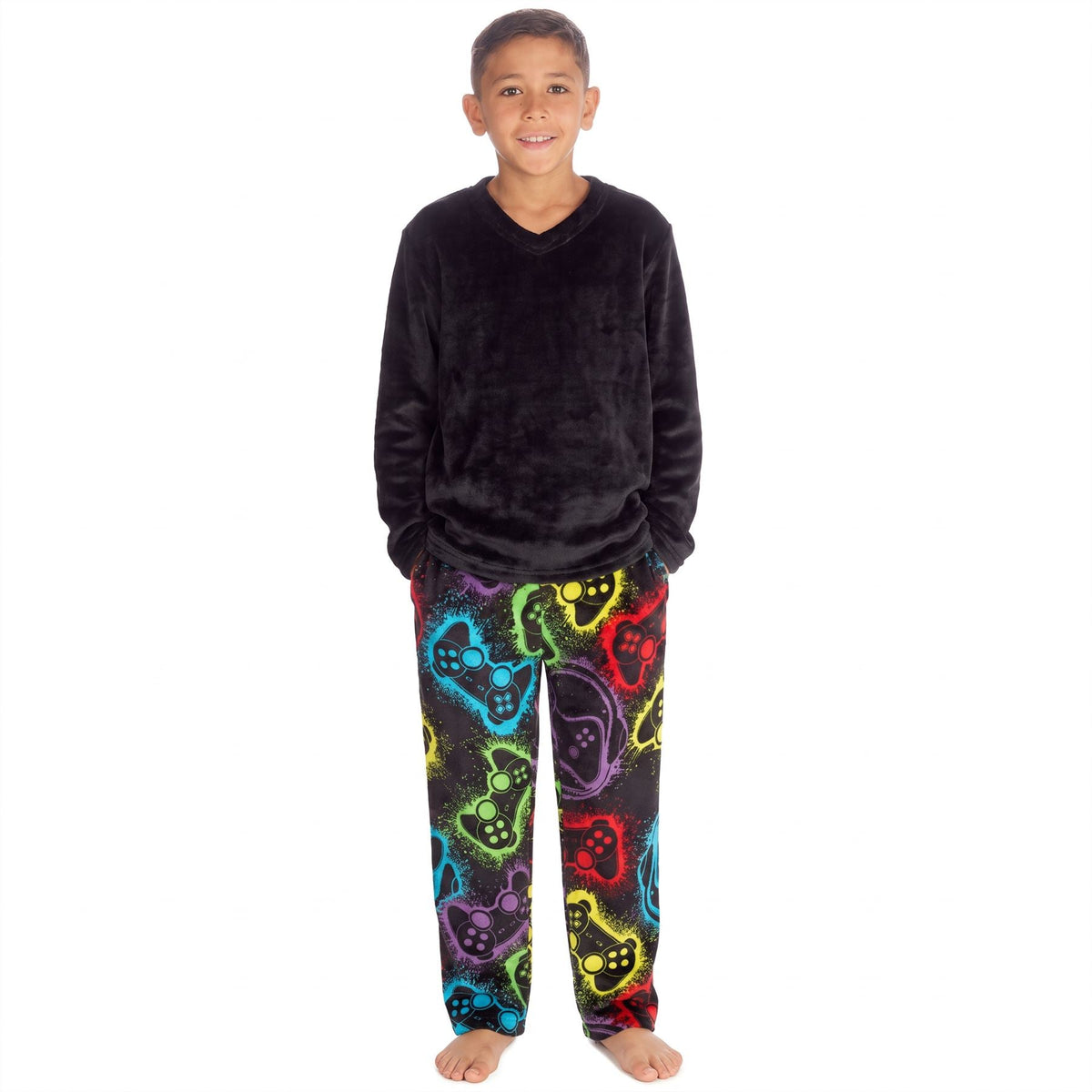 Cargo Bay Boys Gamer Fleece Pyjamas - Black Cargo Bay