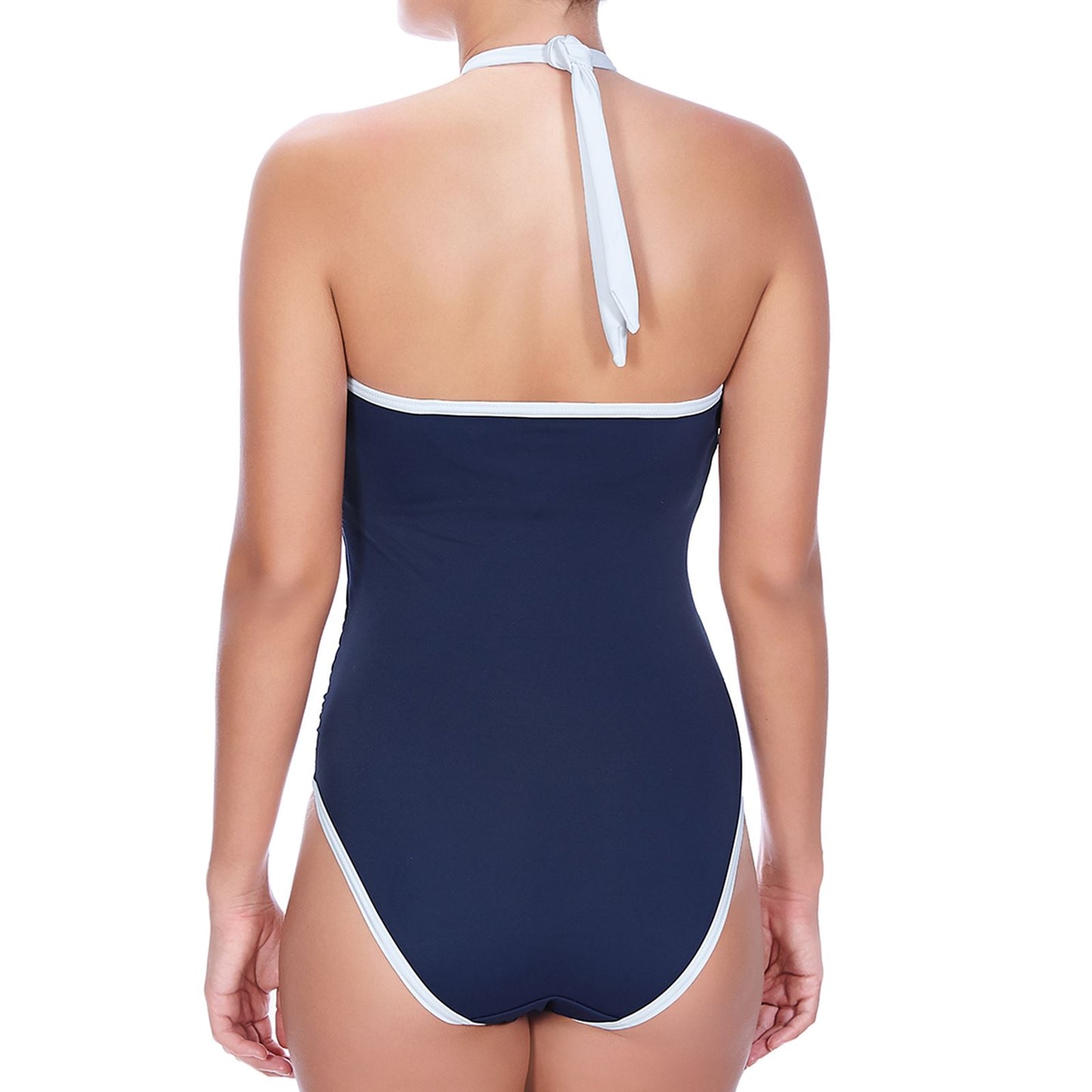 Freya In The Navy High Neck Swimsuit - Marine