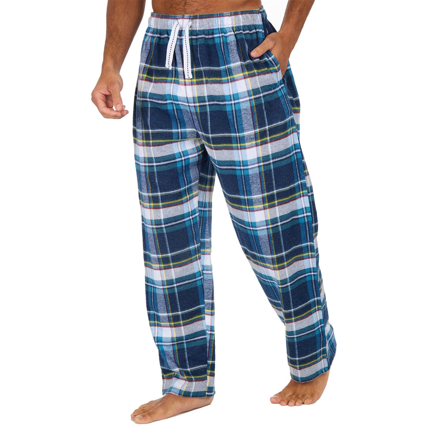 Cargo Bay Mens Check Flannel Lounge Pants - Blue/Multi
