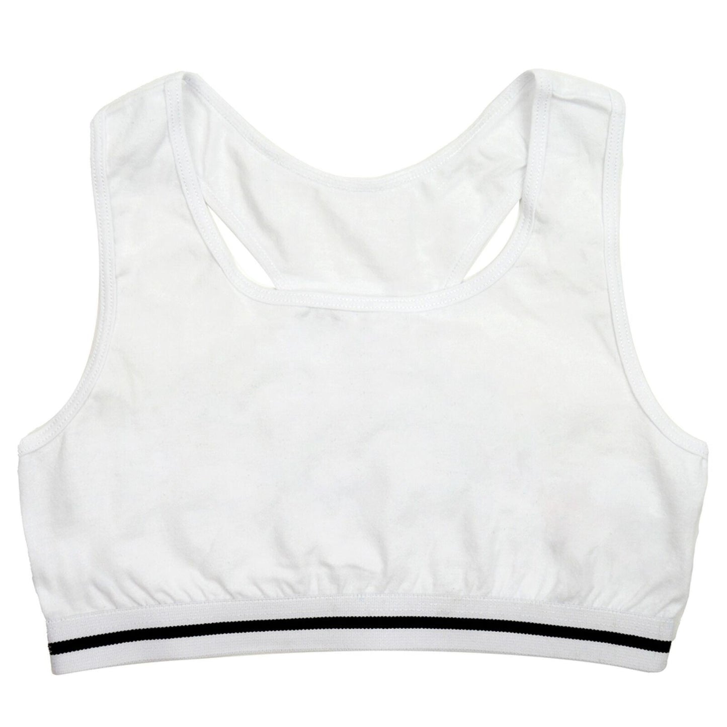 Girls Racer Back Crop Tops (2 Pack) Black/White