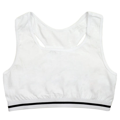 Girls Racer Back Crop Tops (2 Pack) Black/White
