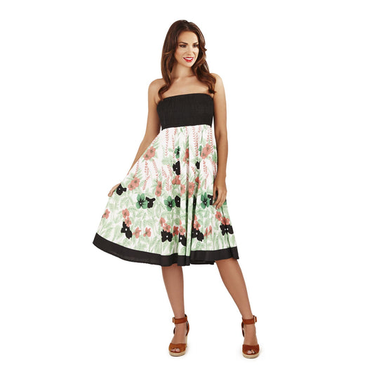 Pistachio Floral Print 2 in 1 Dress/Skirt - Black