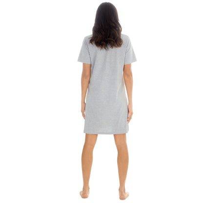 Forever Dreaming 'It's Always Tea Time' Womens Nightdress - Grey Forever Dreaming