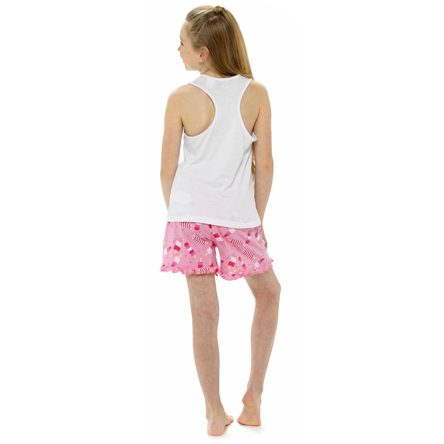 Follow That Dream Girls 'You're Sweet' Vest and Shorts - White/Pink