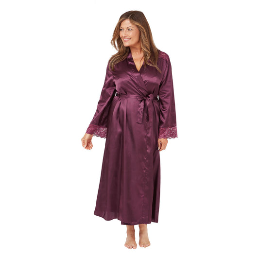 Marlon Satin Lace Wrap - Deep Mulberry