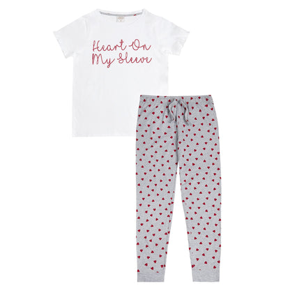 Forever Dreaming Womens 'Heart On My Sleeve' Pyjama Set - White