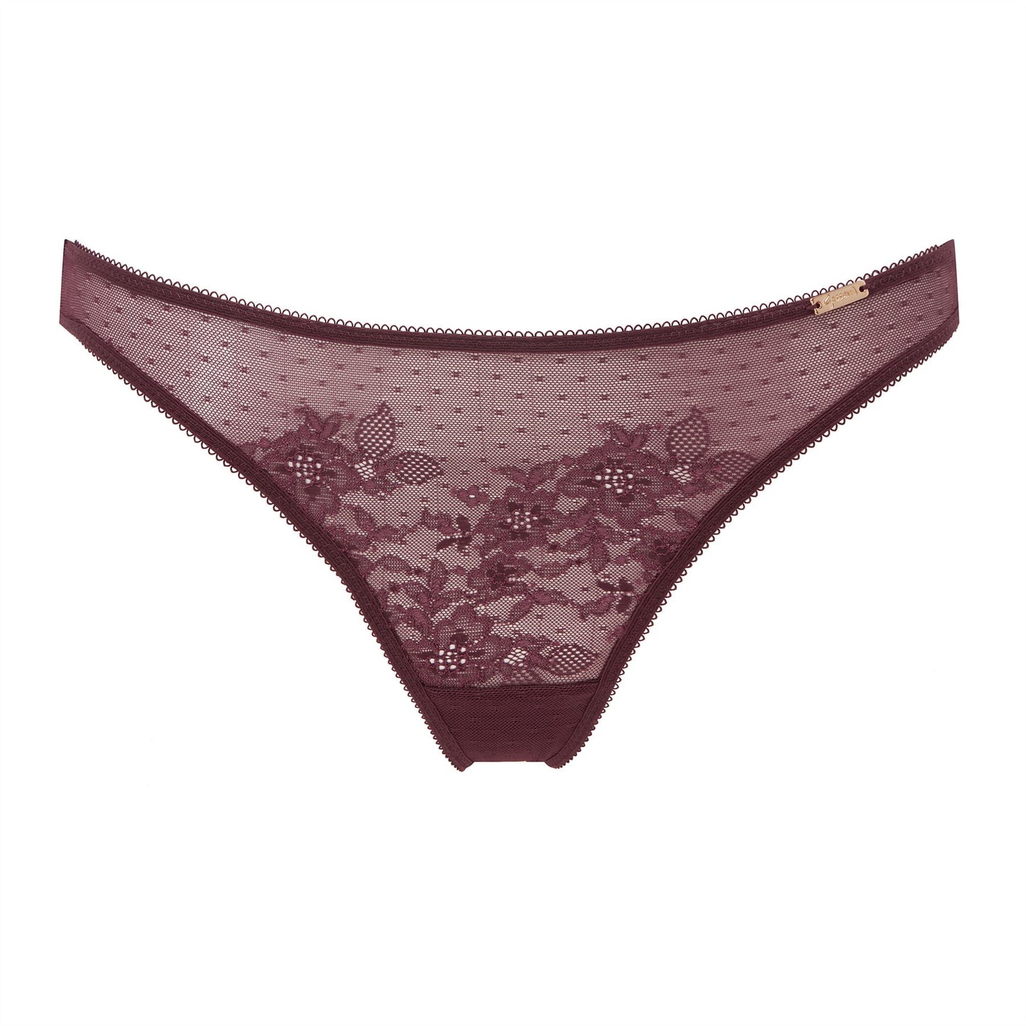 Gossard Glossies Lace Thong - Fig