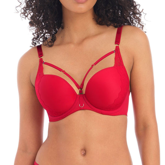 Freya Temptress Moulded Plunge T Shirt Bra - Cherry