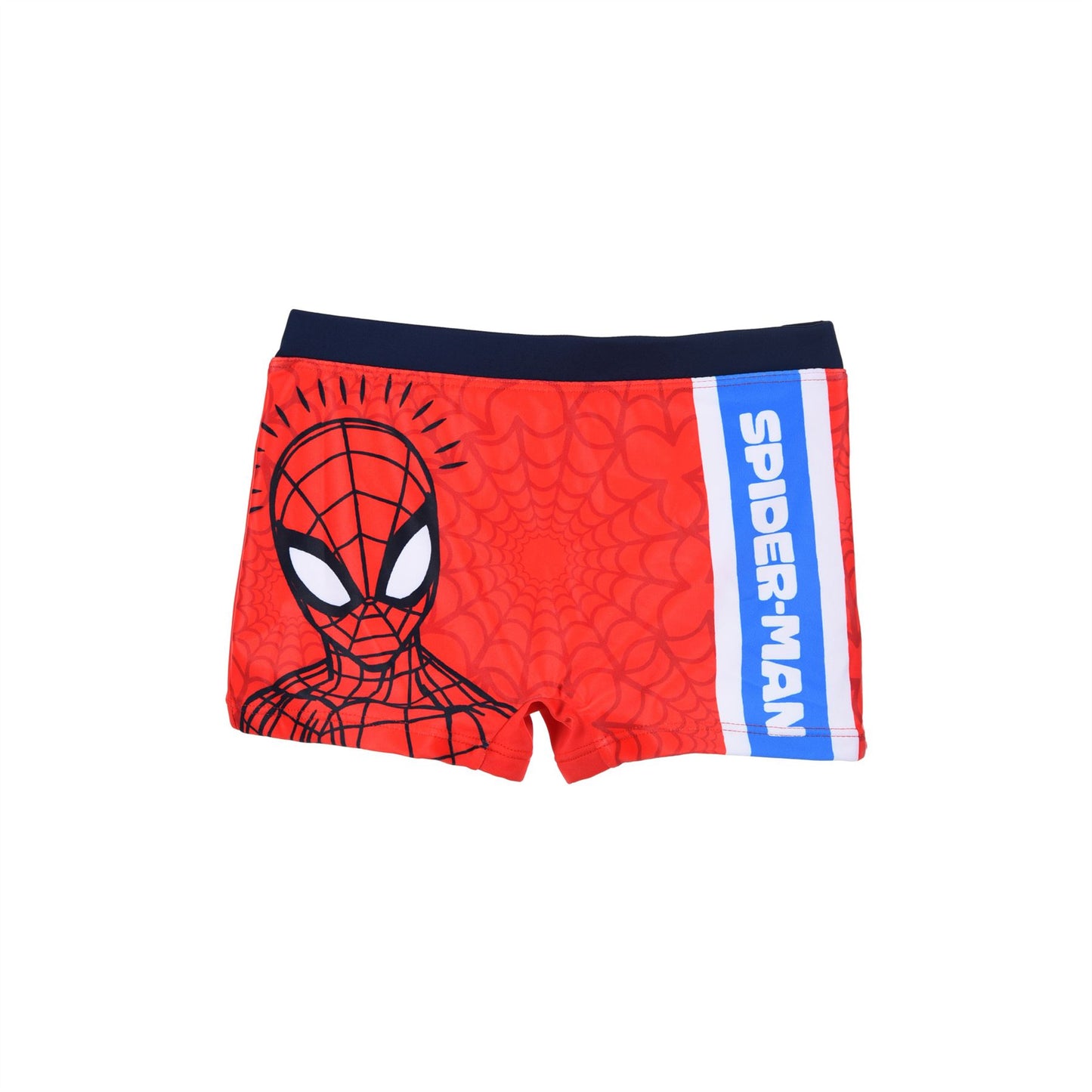 Boys Spiderman Stripe Swim Shorts - Red