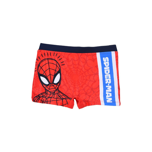 Boys Spiderman Stripe Swim Shorts - Red