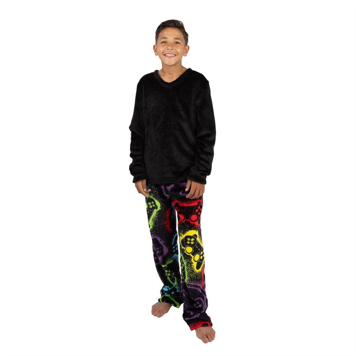 Cargo Bay Boys Gamer Fleece Pyjamas - Black Cargo Bay
