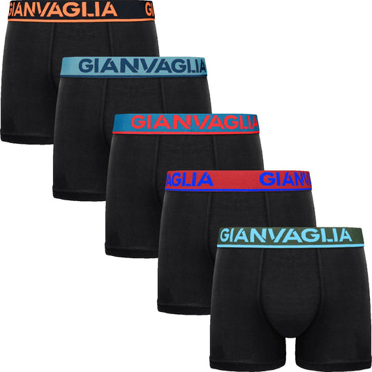 Gianvaglia Deluxe Boxer Shorts (5 Pack) - Black