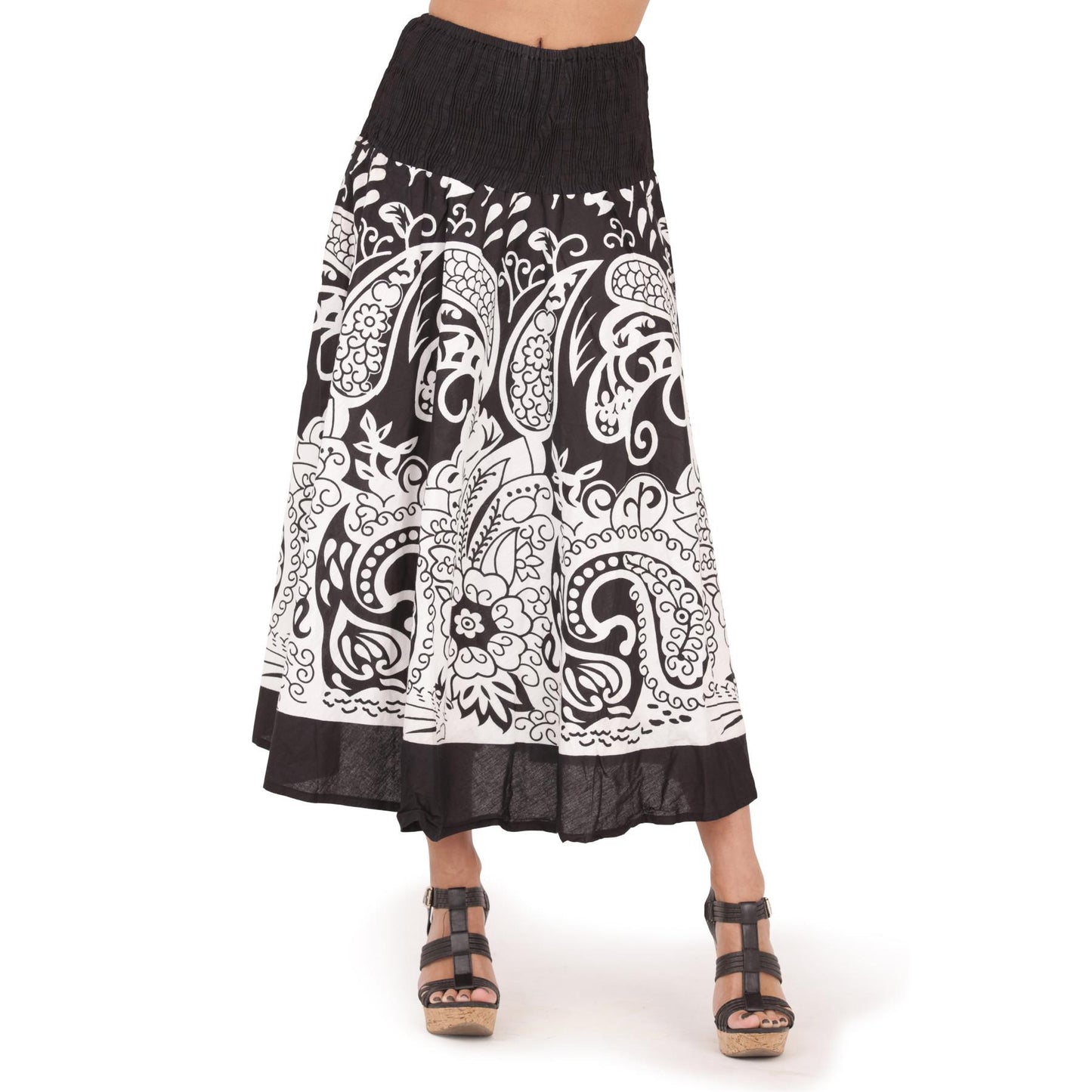 Pistachio Paisley Print Dress/Skirt - Black