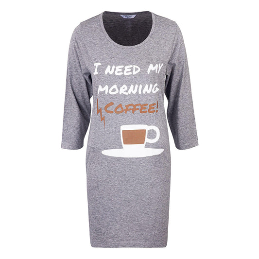 Mont Noir Coffee 3/4 Sleeve Nightdress - Grey